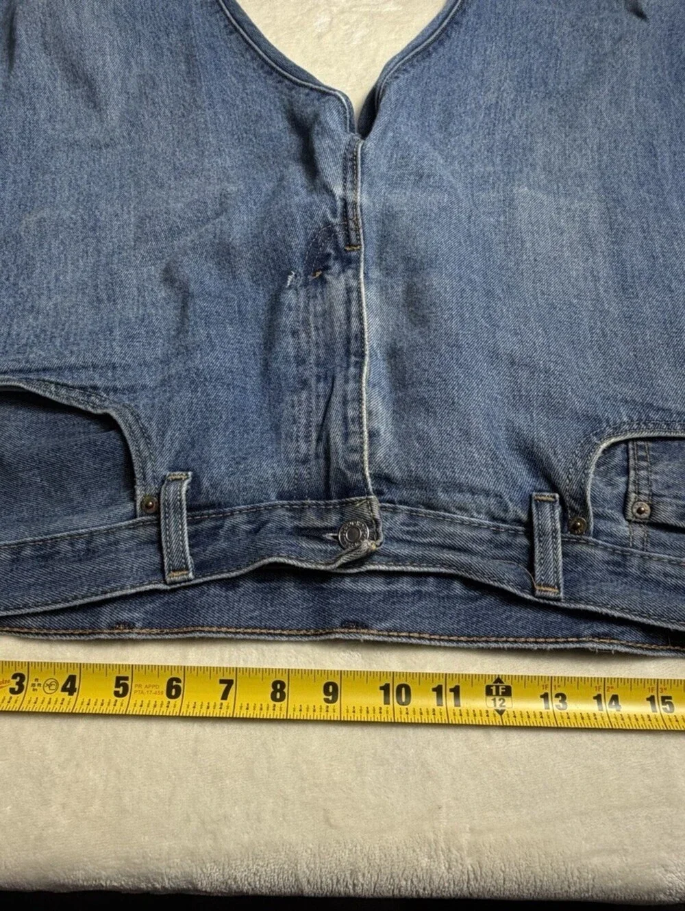 Levi's 517 Bootcut Jeans Mens 36x30 Blue Wash WaterLess Denim Pants Distressed